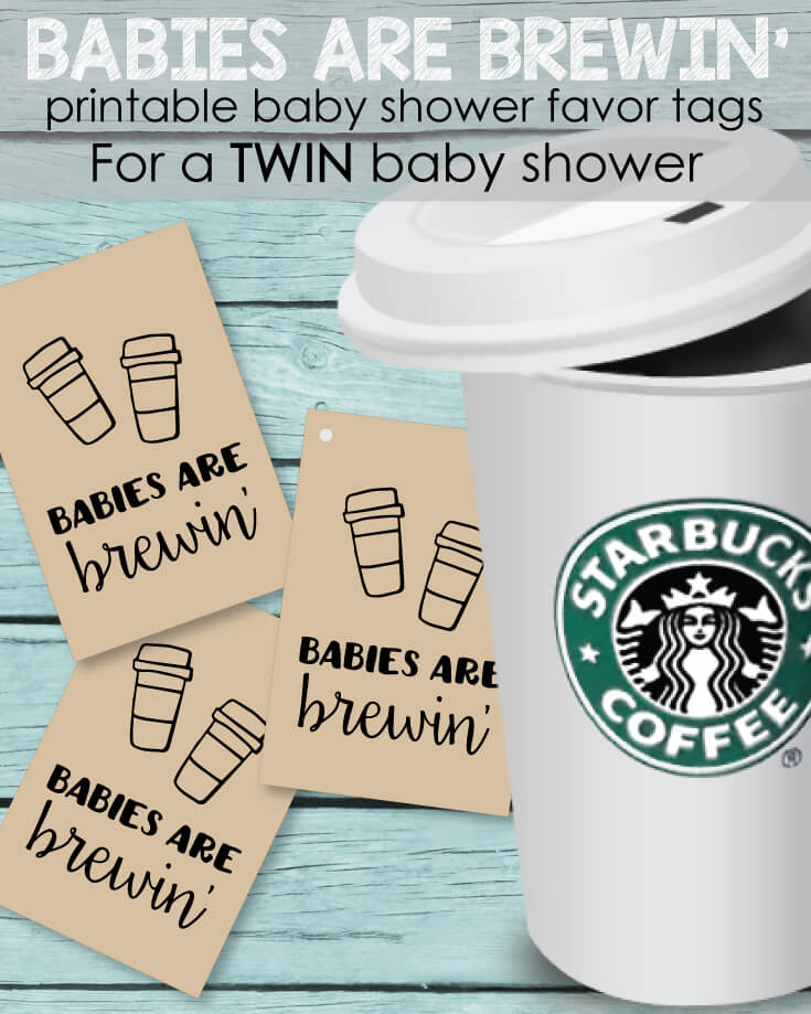 twin coffee favor tags