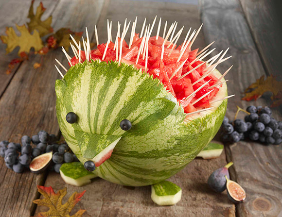 picture of a DIY hedgehog Watermelon