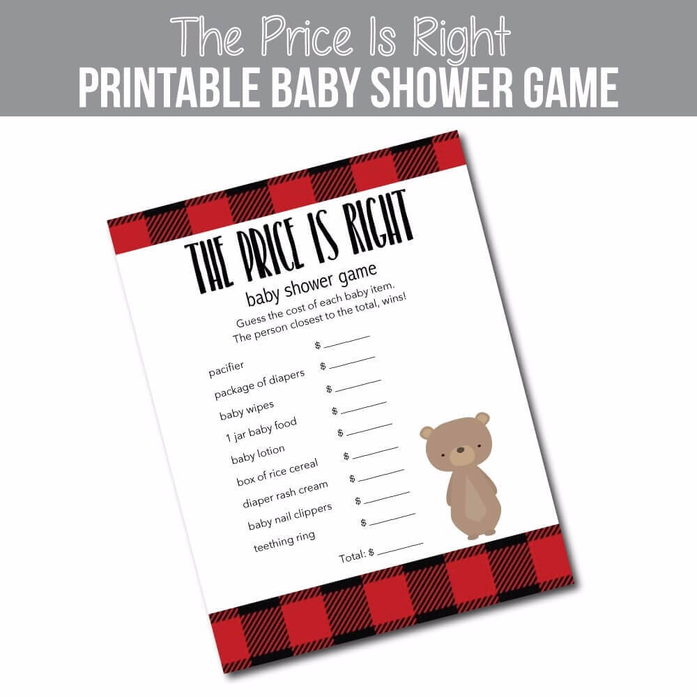 Image of Buffalo Plaid Baby Shower Price Is Right Game