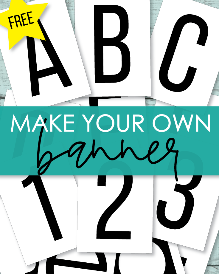 Printable Alphabet DIY Banner Letters And Numbers