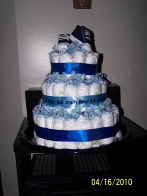 Blue & Yellow Cuddles 4 Tier Personalized Diaper Cake - Perfect for Boys! -  Lil' Baby Cakes