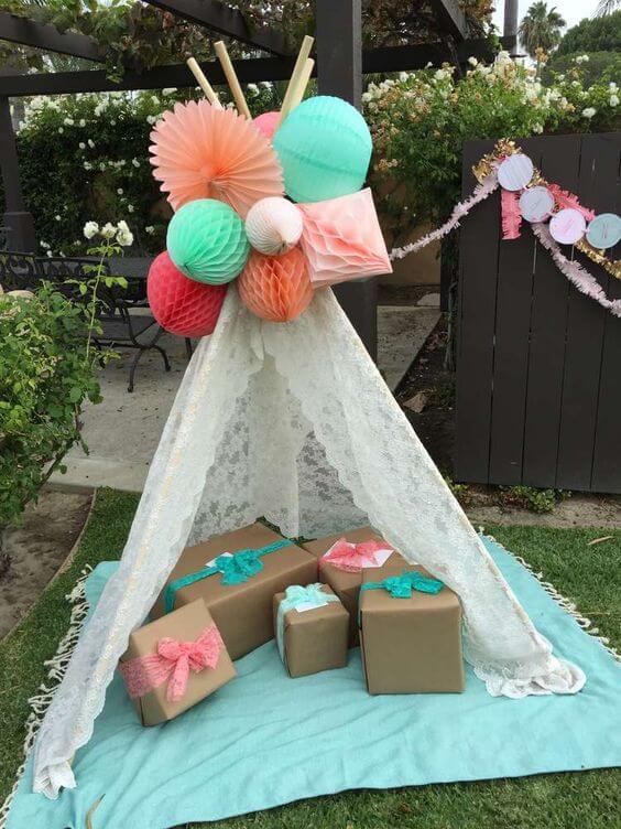 tribal themed baby shower decor image