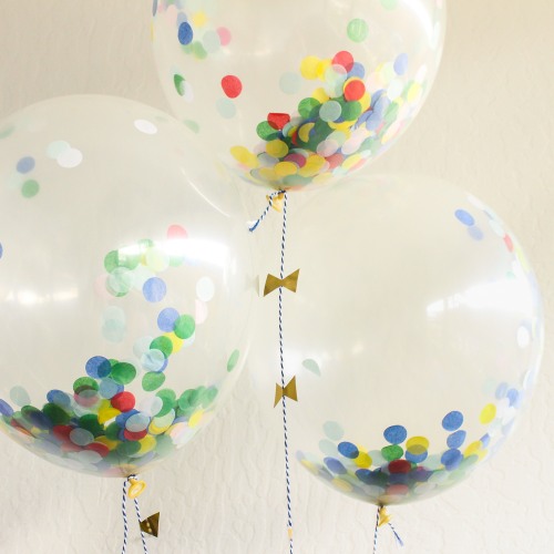 image of confetti baby shower balloons