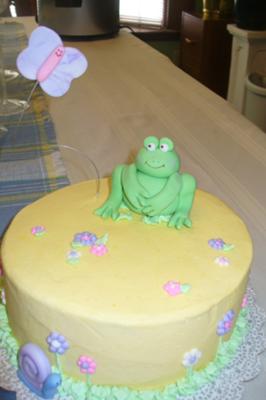 frog baby shower cake banner