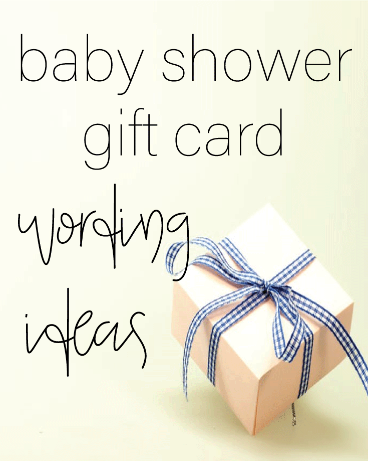 baby shower gift card wording ideas