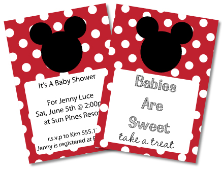 customized minnie mouse baby shower invitations