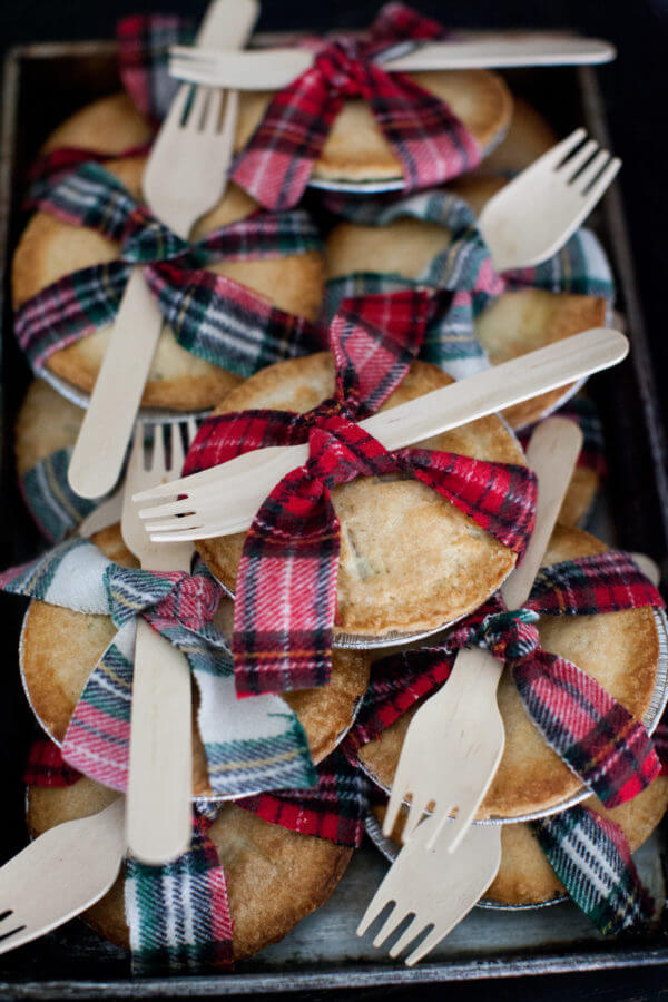 mini plaid ribbon baby shower pies picture