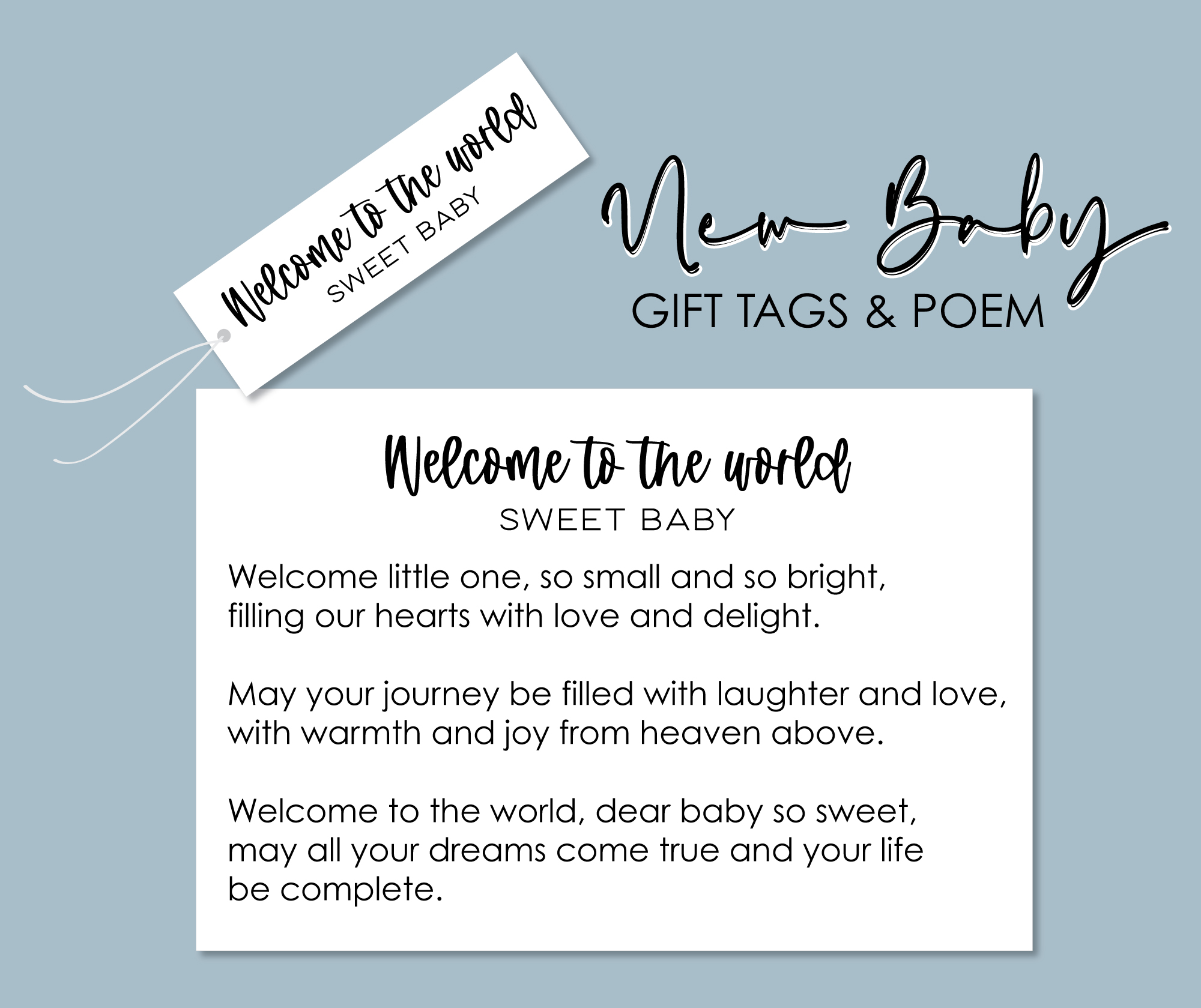 new baby tag and poem