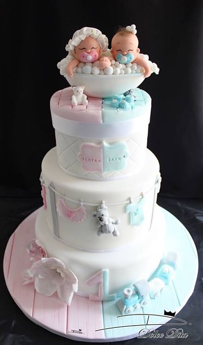 Newest Twin Baby Shower Cake Sale Off 57
