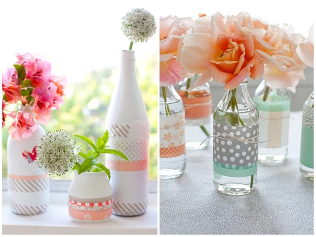 image of polka dot vases for baby shower