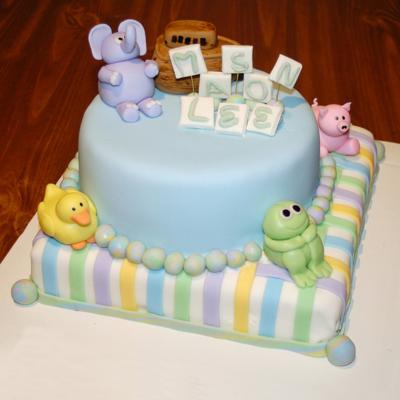 Adorable Animal Baby Shower Cakes Elephants Lions Turtles And